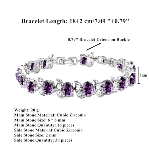Image of LMXXVJ Fashion Tennis Bracelet Created Emerald White Gold Plated Charm Bracelet Gifts Jewelry for Women