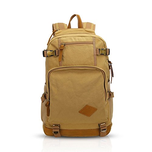 Preisvergleich Produktbild ZMLSXU Outdoor Großraum Reise Rucksack Wasserdicht Leinwand Rucksack Faltbare Multifunktionale Männer und Frauen Rucksack Multicolor Optional (Farbe : Khaki)