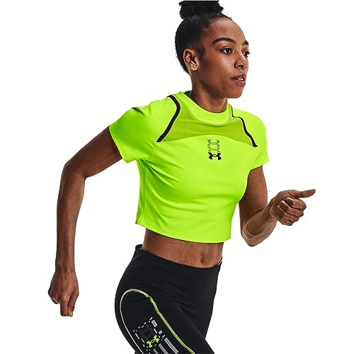 Under Armour Run Anywhere Crop SS Jaune Femme - vue 3