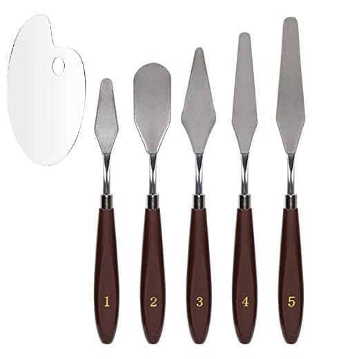 Cuchillos de Paleta de Acero Inoxidable,Raspador de Pintura al óleo,Espátulas de Acero Inoxidable,Cuchillos De Paleta,Espátula de Pintura para Principiantes,Estudiantes,Artistas y Más( 5 Piezas)