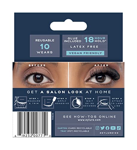 Eylure Volume No. 120 False Lashes, Black, 1 pair (Pack of 1) - Image 2