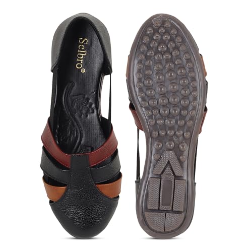 Image of SELBRO round toe Flat fashionable womens & girls sandals for casual and formal wear SND-12