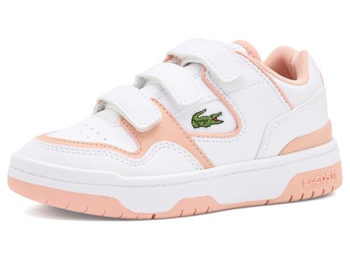 Lacoste, Unisex Kids, Courtcage Set Sneakers (Little Kid), White/Pink, 11, Medium, Little Kid