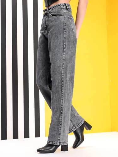 Image of KOTTY Women High Rise Straight Jeans