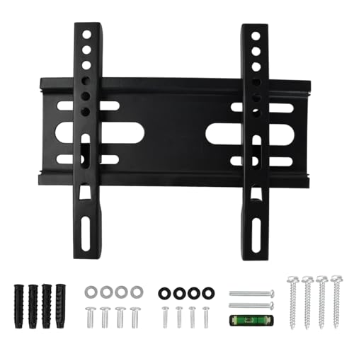 Soporte TV Pared Fijo Universal de 14-42 Pulgadas de LCD/LED/Plasma, Fijo Soporte Television Pared, Inclinable Ultra Delgado con Carga de 30 kg VESA MAX 200x200mm