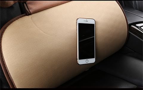 Image of 3Pcs Car Seat Covers Summer Breathable Front Seat Cushion Mat Flax Car Seat Cover with Storage Pouch Long Rear Seat Cover Anti-Slip Car Seat Cover Anti-Scratches Car, Brown