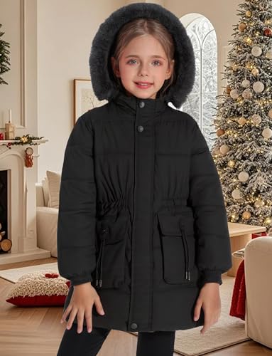 Blouson hiver fille à capuche doté d'une isolation thermique renforcée