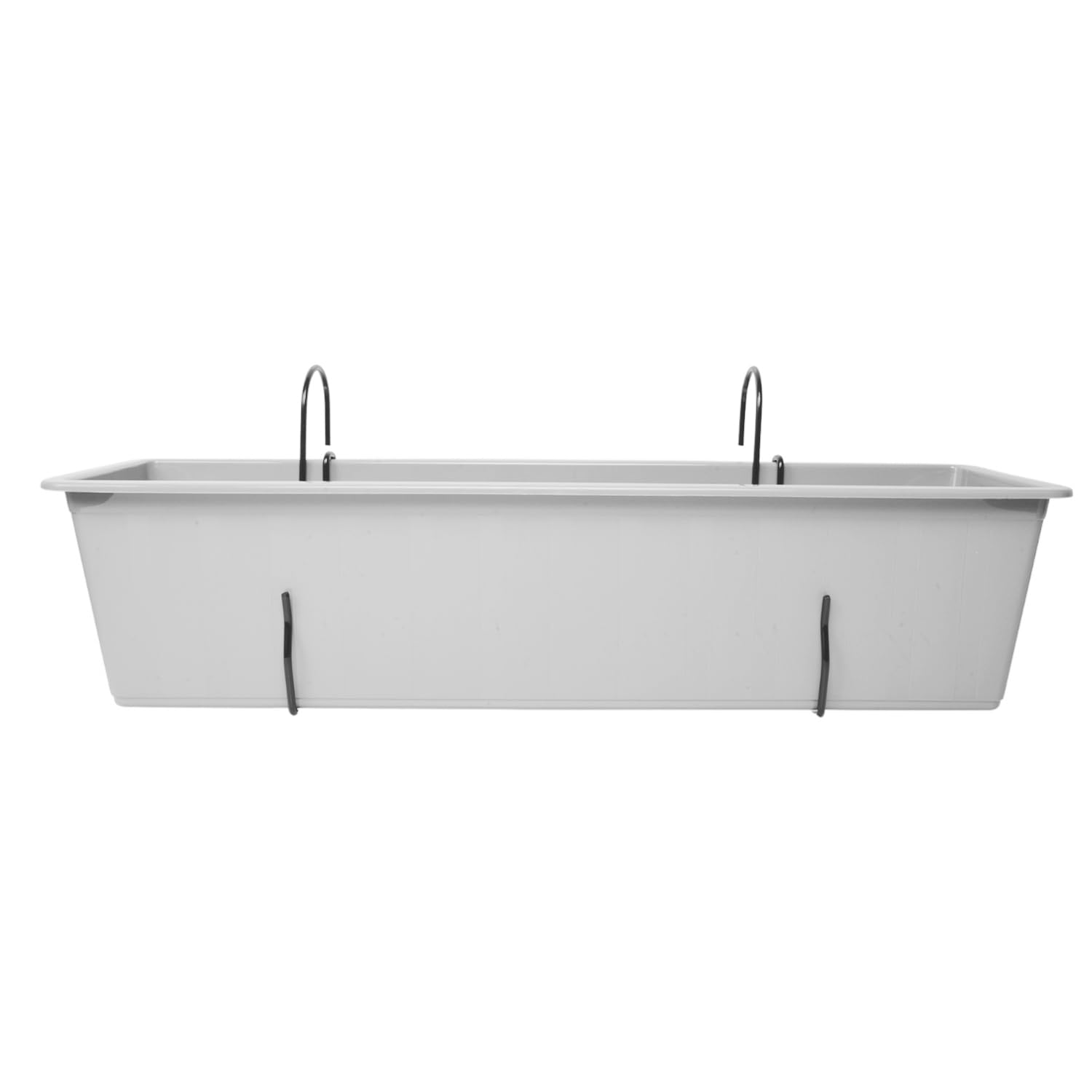 Prosperplast (White, L60cm X W18cm X H14cm) Hanging Flowerpot Planter Box Fencing Balcony Hook Pot Plastic Long Garden Plant