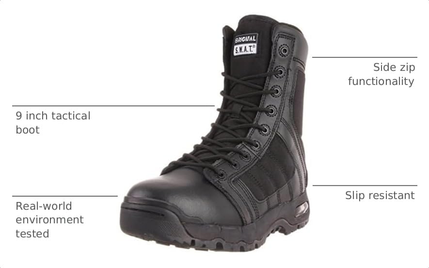 Image of Original S.W.A.T. Men's Metro Air 9-Inch Side-Zip Tactical Boot
