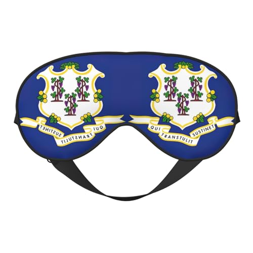 Connecticut State Flag Print Sleep Mask Silk-Like Eye Mask Sleeping Eye Mask for Women Men for Travel Sleep Relaxation