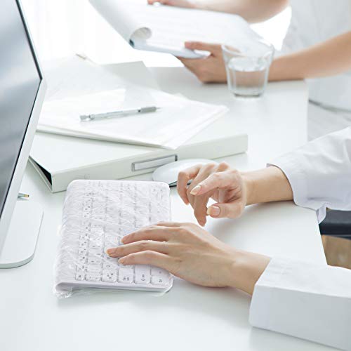 Protector universal desechable de teclado 60 piezas blanco miniatura 6