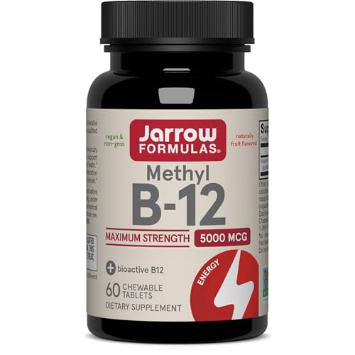 Jarrow Formulas, Methyl B12, 100 vegane Lutschtablettenn, 500mcg Vitamin B12 je Dosis, Glutenfrei, Sojafrei, GMO frei, Kirschgeschmack