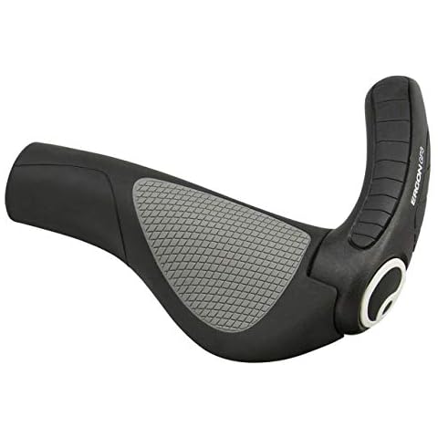 Ergon - GP3 Lock-on Fahrradgriffe | Regular kompatibel | für Touring und MTB Fahrräder | Small | Schwarz/Grau Cover