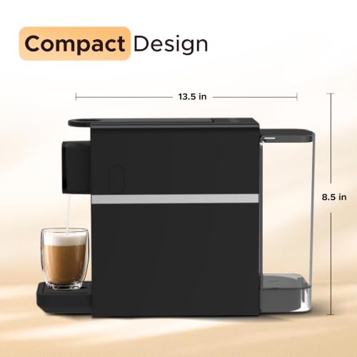 Image of COFFEEZA Lattisso Z Pod Coffee Machine | Cappuccino, Espresso & Lungo Maker | 20 Bar Italian Pump | Integrated Milk Frother | Compatible Nespresso Original Capsules
