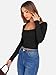 ANRABESS Women's Long Sleeve Square Neck Crop Top Ribbed Slim Fitted Basic Tee Layer Y2K Shirts Fall Fashion Outfits 2025 Black Medium