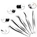 Quewel Eyelash Extension Tweezers Set Eyelash Applicator Tool Curved and Straight pointed Tweezers Lash Extension Supplies Stainless Steel Precision Tweezers Silver (Mirrored,5 pcs)