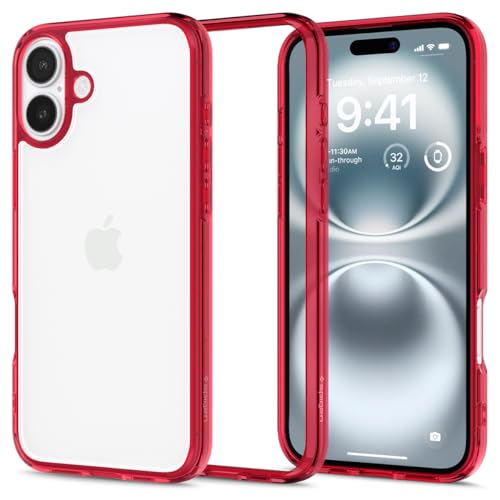 Image of Spigen for iPhone 16 Case, Ultra Hybrid [No Magnet Ring][Anti-Yellowing] - Red Crystal