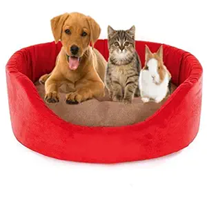 Slatters Be Royal Store Reversible Dual Ultra Soft Velvet Luxury ?Red Color Sofa Bed PET Bed | Dog Bed | CAT Bed | Puppies Puppy Bed | Rabbit Bed