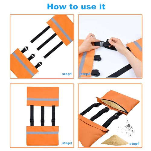Image of Unifizz RV Sewer Weight Bag for RV Camper Trailers Reduces Accidental Spillage RV Hose Fastening Device with Reflective Strip Septic Hose Weight Bag RV Hose Support Sewer Hose Weights Hold down