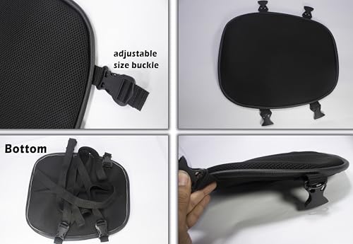 Image of asroy 3D Mesh Motorcycle Seat Cushion - Anti Heat Bike Seat Cover for Long Ride Comfort, Air Ventilated Cushion Pad with Adjustable Straps for All Bikes and Scooter