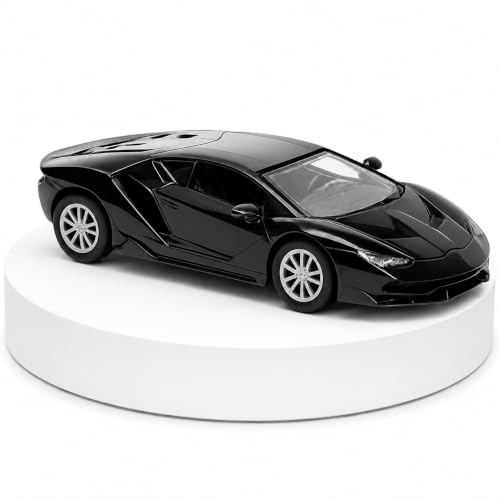Image of Amisha Gift Gallery Lamborghini Diecast Metal Toy Car for Kids, Black | 1:32 Scale, Pull Back Action, Openable Doors, Realistic Sports Car Model