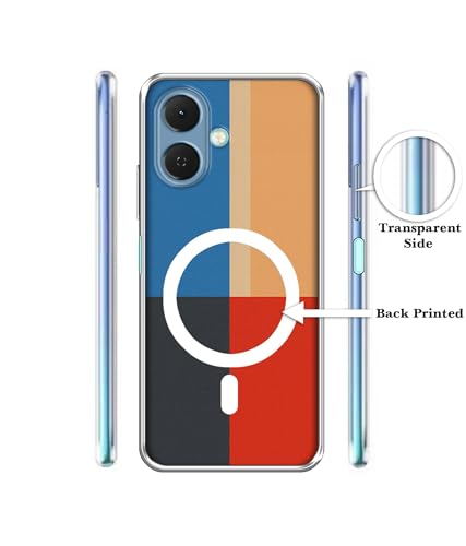 Image of Casotec Back Cover for Tecno Spark Go 2 4G Color Block Minimal Magnetic Ring Design (Not Magnetic Compatible) | UV Printed Soft TPU Shockproof Back Case for Tecno Spark Go 2 4G