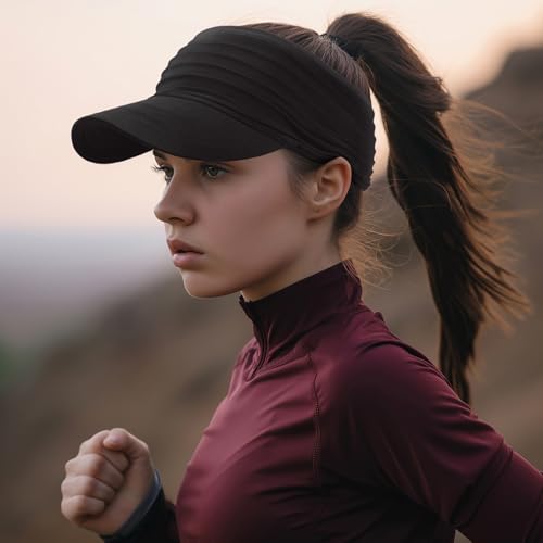 Image of Sports Sun Visor for Men Women UV Protection Lightweight Packable Stretchy Hats for Running, Tennis, Golf
