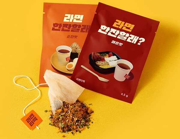 Miniatura 3 de Paquete de elefante JoseonGot Bolsa de té de ramen coreano, bolsa de té de sopa ramen, suave 8EA + 8EA picante + café Kanu americano en barra 1ea