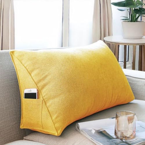Almohada cuña algodón 70 cm amarillo ajustable