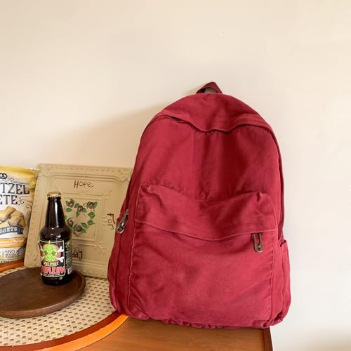 Image of AFGWK Vintage Canvas Backpack for Women Grunge Hippie Cute Boho School