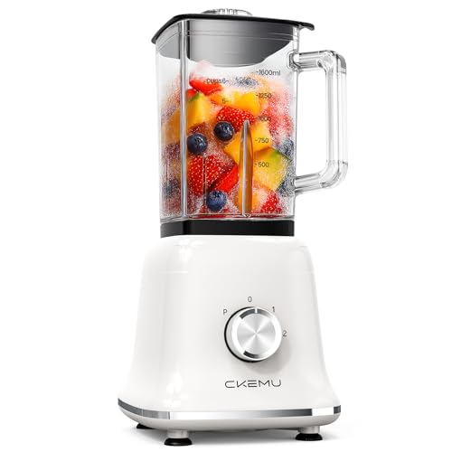 CKEMU Professional Blender For Smoothies, 58 Oz Glass Jar, Glass Blender Including Puree & Crush Ice...