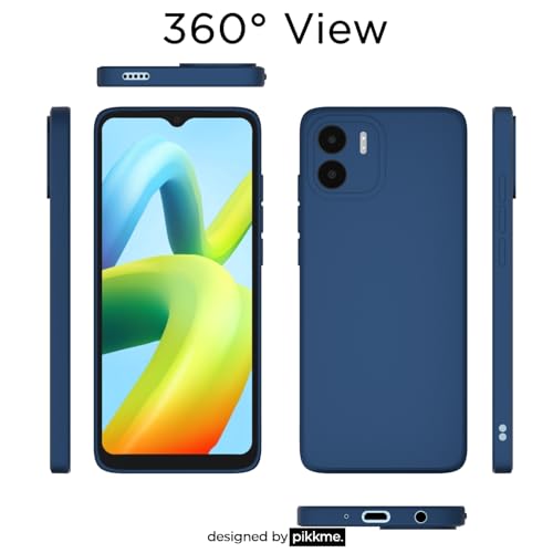Image of Outlouders Back Cover for Redmi A1 / Redmi A2 | Camera Protection | Durable Soft Matte Silicone Bumper Case (Blue)