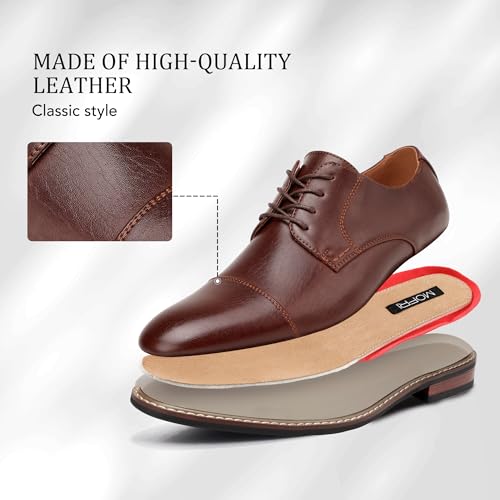 Zapatos de vestir Oxford cómodos y elegantes con diseño Cap Toe para caballero 7