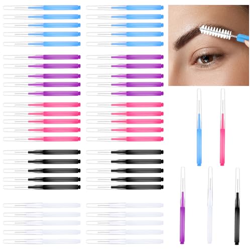 Prasacco 50 Pcs Micro Eyebrow and Eyelash Brush - Multifunctional Comb for Brow Lamination and Lash Lift - Extension Tools - Image 3