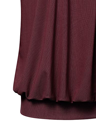 Timeson Women's Long Sleeve Scoop Neck Pleated Front Fitted Blouse Tops4