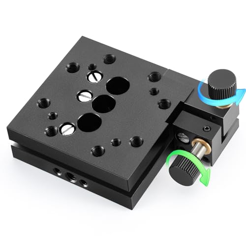 Huanyu Optical Tilt and Rotation Stage 2.6 inches Precision angle stage 2-axis Manual Angle adjustment platform Two-dimensional 3°Tilt Table Thread Secondary Rotary Tilt Table