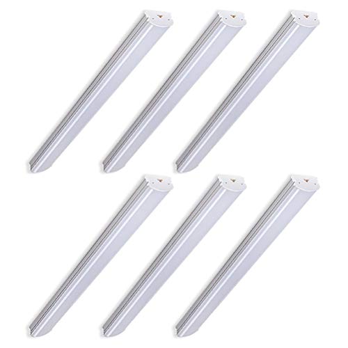 Barrina LED Shop Lights for Workshop 4FT, Daylight White, 45W 4800LM 5000K, Frosted Cover, 4FT LED Light Fixture Cord with ON/Off, Linkable LED Shop Light for Garage, Ceiling, Basement, 6 Packs