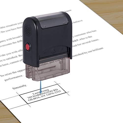 SINYUDUN Custom Self Inking Stamp, Personalised Return Address Stamp - Up to 3 Lines of Text Rubber Stamps for Business , Teachers, Office, Bank deposits, with 5 Optional Ink Colors, 14 Font Choices - Thumbnail 7