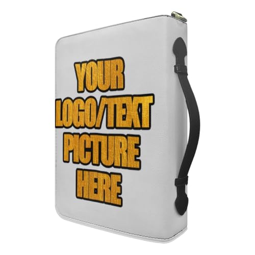 Custom Bible Carrying Cases Holder Tote Bags with Pockets Handles Zipper 10.6"x7.5"x2" Portable Protective Bag for Bible Study Supplies Style622