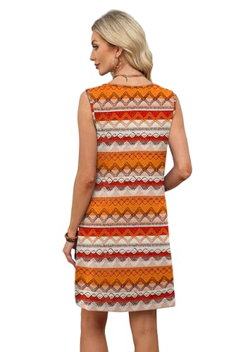 Image of WIHOLL Summer Dresses for Women 2026 Beach Vacation Spring Fashion Clothing Lace Mini Tank Dress with Pockets