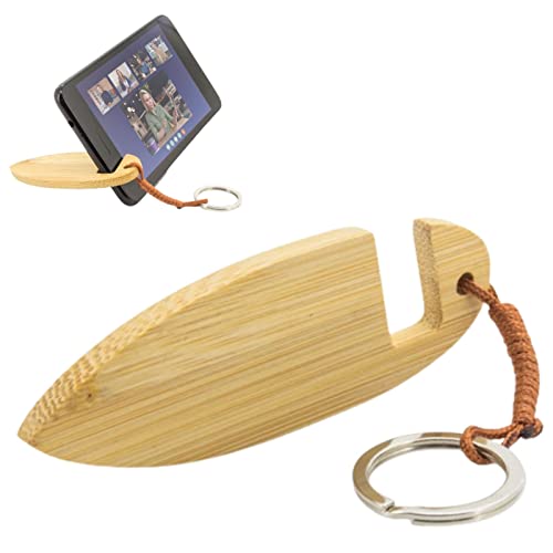 Recytip Llavero de Madera Original Tabla de Surf – Soporte Móvil para sostener el Smartphone – Multiusos y Universal Vertical y Horizontal organizar Llaves Tanto Hombres como Mujeres