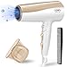 Produktbild CONFU Haartrockner 2000W Fön, reiseföhn Föhn Ionen klappbar Trockner, mit Stylingdüse 2 Geschwindigkeit 3 Hitze DC Motor,mit IonTec Haarföh Abkühl-Taste (Gold)