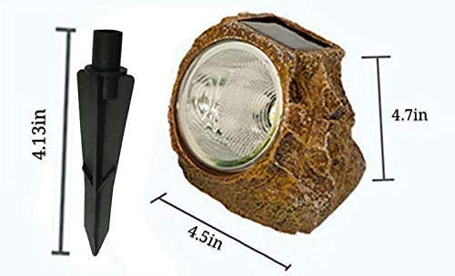 SunKite Solar Powered Rock Light, 4 Pack 10 LED Waterproof Garden Stone Lights Outdoor Landscaping Spotlights, Yard Patio Pathway Driveway Landscape Rock by SunKite - Used condition - Image 5
