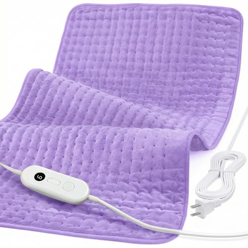 Heating Pad for Back Pain Relief Mothers Day Gifts 17 x 33 XXX-Large Heating Pads for Period Cramps Electric Heating Pad XL with 6 Heating Settings Moist Dry Heat Auto-Off Light Purple