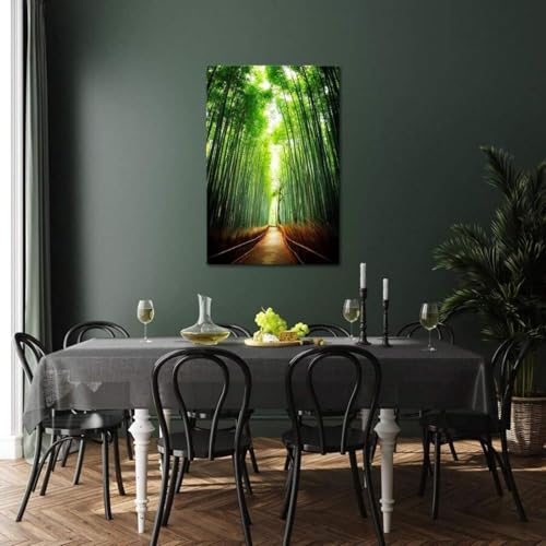 Décoration d'intérieur sur toile forêt de bambous encadrée - 2