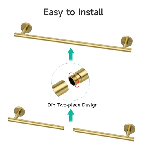 Ushower B08LB2BR2F_CA NARF Brushed Gold Towel Bar, 24-Inch Towel Racks thumb #5