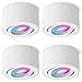 Produktbild SSC-LUXon 4x CELI-1WM Aufbauspot flach weiß schwenkbar inkl. Smart RGB CCT LED Lampe - LED Deckenspot WLAN kompatibel mit Alexa, Siri & Google