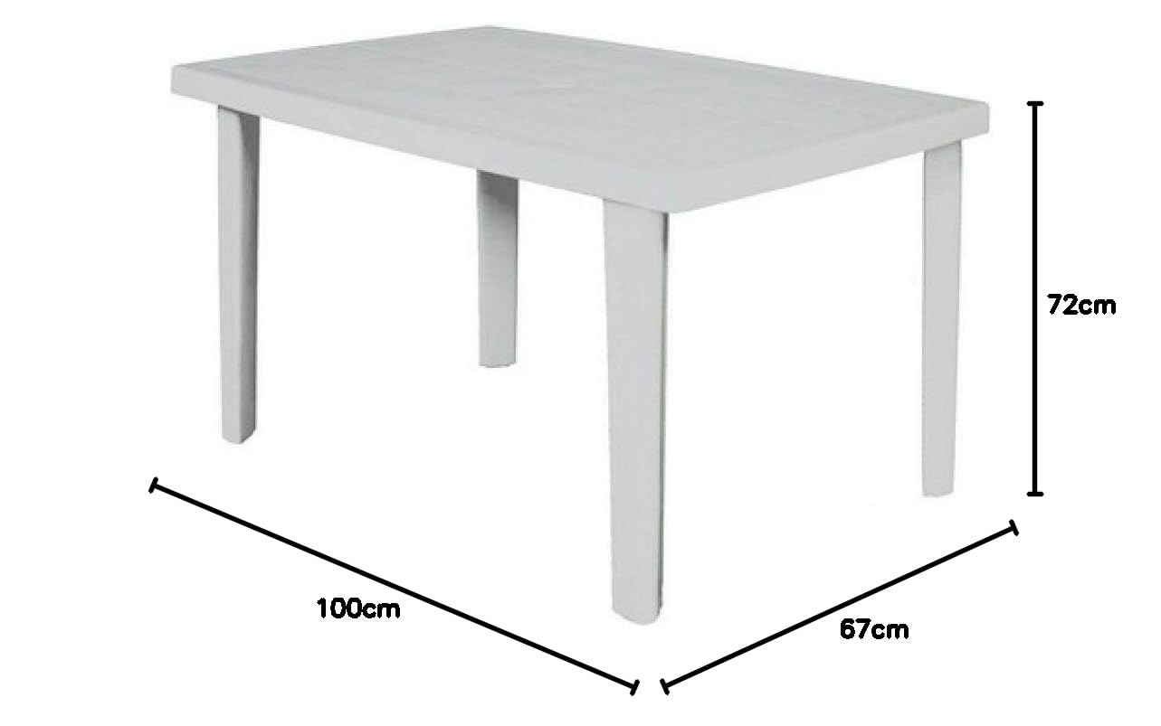 Areta ARE021 Tavolo Marte, Bianco, 100 x 67 x 72 cm