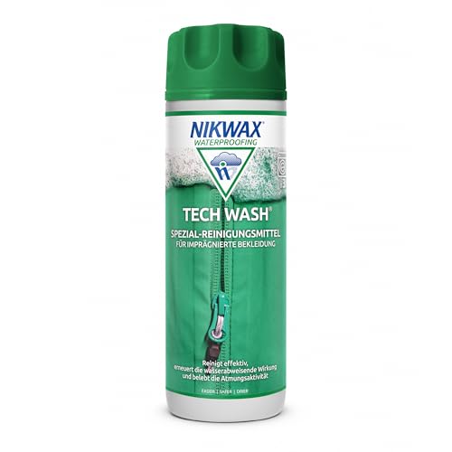 Nikwax Tech Wash 300ml Wash-In – Technischer Reiniger zur Revitalisierung der Wasserabweisung und Atmungsaktivität von wasserdichter Ausrüstung, Outdoor-Kleidung und synthetischen Schlafsäcken