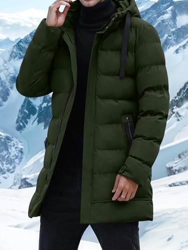 Men's Long Winter Coats Heavy Puffer Jacket with Hood Thicken Puffy Quilted Padded Jackets Outerwear2